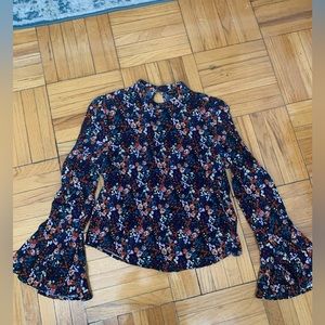 Forever 21 Flowery Long Sleeve Blouse